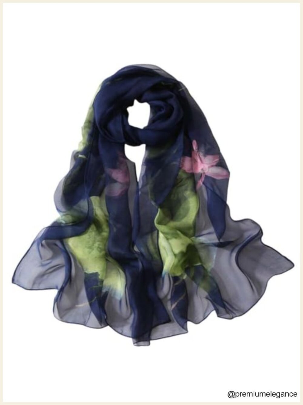 Lightweight Floral Fashion Scarf Women Silk Feeling Polyester Shawl Wrap